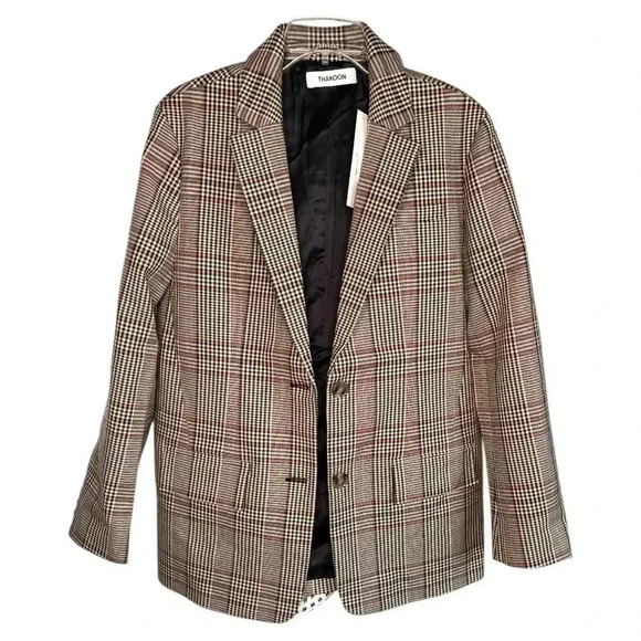 NWT | Thakoon Collective Plaid Preppy Fall Blazer Size 12 - Picture 4 of 8
